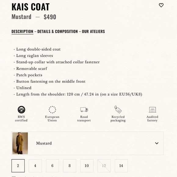 Plaid Kais Wool Coat (Sold Out Sezane) - Picture 4 of 4